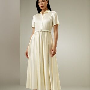 Lilysilk Elegant Cream Midi Dress